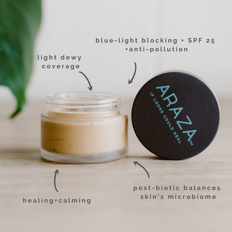 healthy skin makeup foundation paleo gluten free non toxic clean SPF zinc oxide organic natural acne prone aging sensitive skin